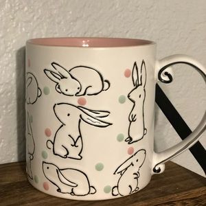 Easter Bunny Pink And Green Polka Dot Mug